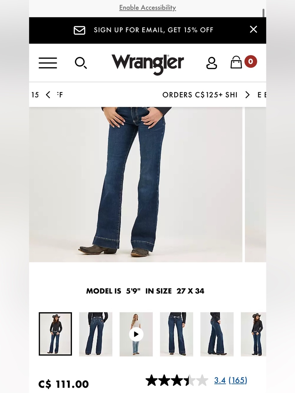 Wrangler Women's Dark Blue Flare Jeans